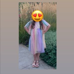 LOLA + THE BOY SUNSET RAINBOW TULLE DRESS